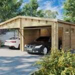 Holzgarage mit Carport “Deluxe G” 7x5m