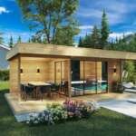 Modernes Gartenhaus mit Terrasse “Luna” 12m² | 7x5m